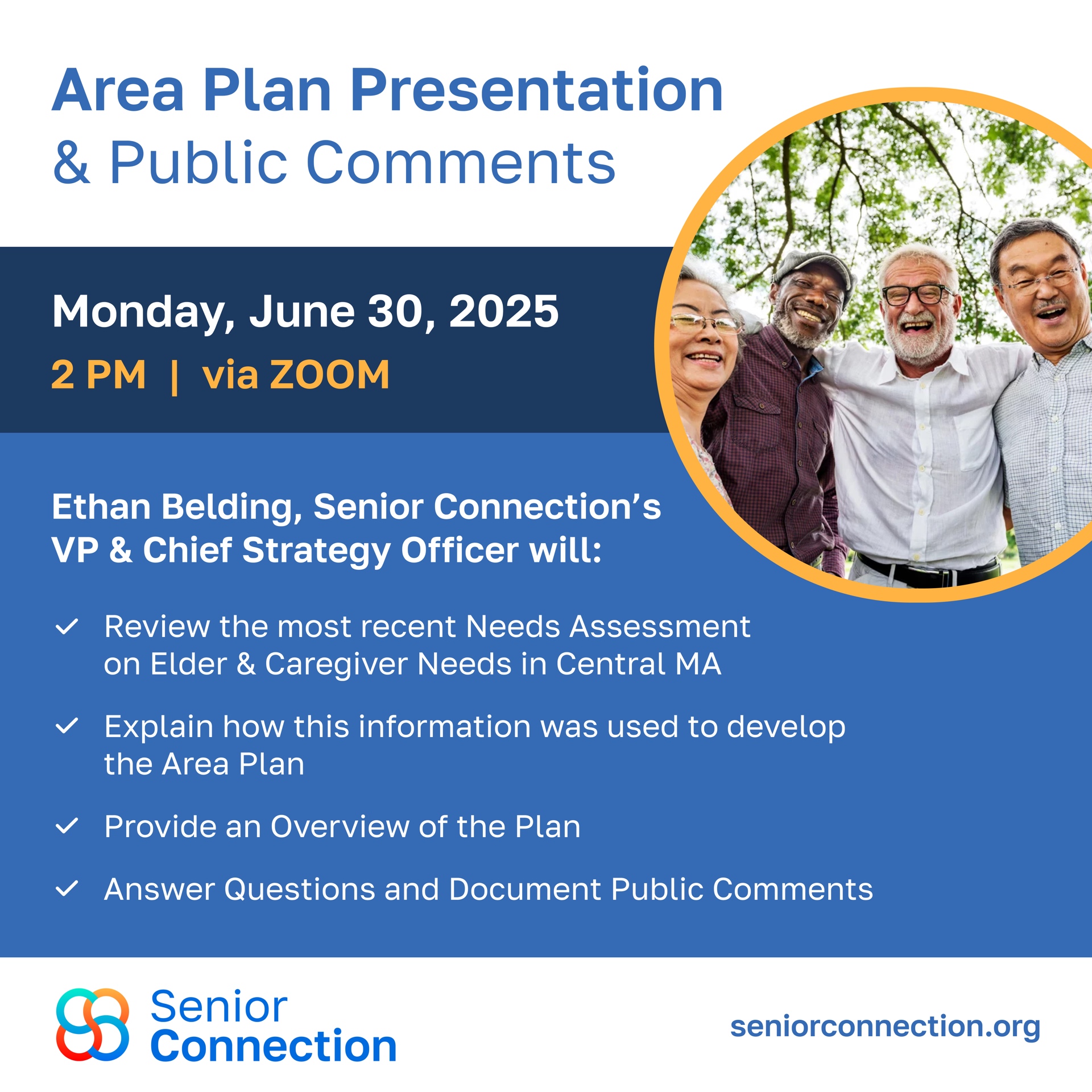 Senior Connection - Area Plan & Public Comments - Zoom Meeting